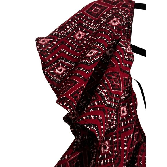 Wet Seal Womens Red & White Boho Off-Shoulder Ruffle Top Size M - Picture 3 of 6